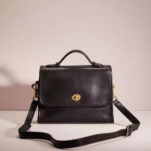 Vintage Coach Court Bag in Black